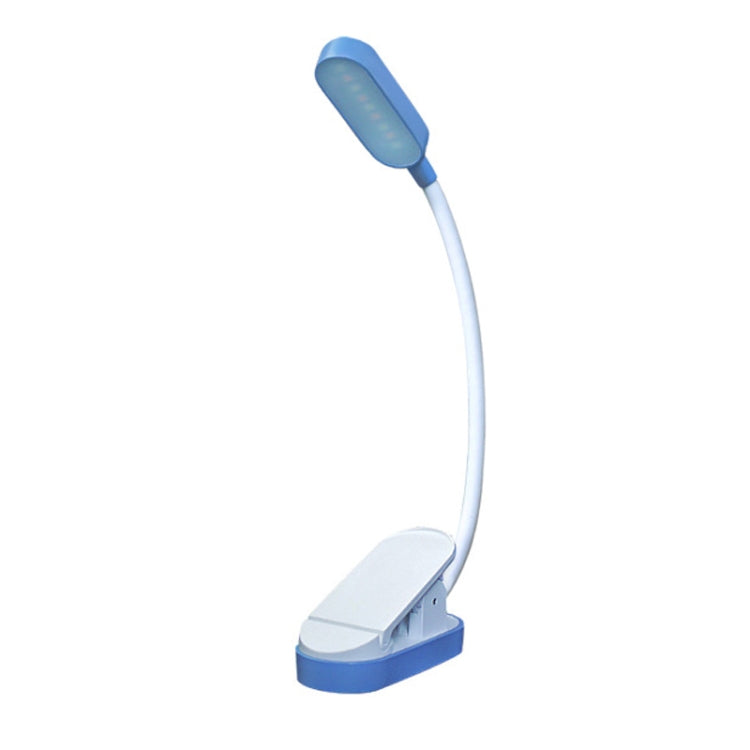 9 LEDs Mini Clip Schreibtischlampe USB Ladegerät Studenten Augenschutz Leselampe, Blau und Weiß, Schwarz