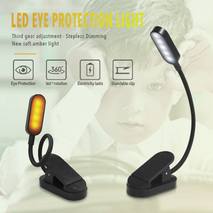 9 LEDs Mini Clip Schreibtischlampe USB Ladegerät Studenten Augenschutz Leselampe, Blau und Weiß, Schwarz