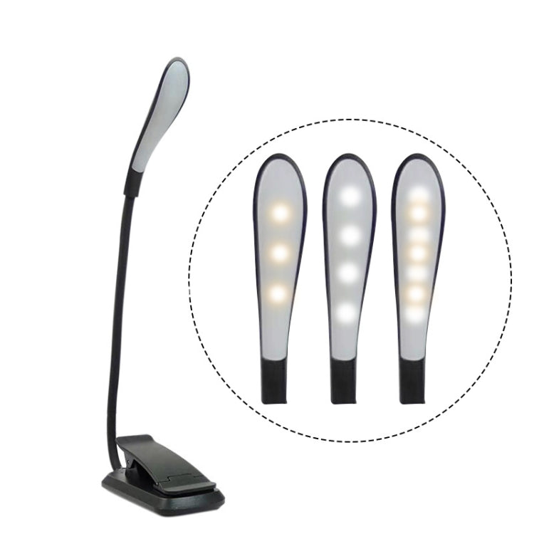 8027D-2 7 Perlen LED Augenschutz Lesefaltbarer Buchclip Licht, Weiß, Schwarz