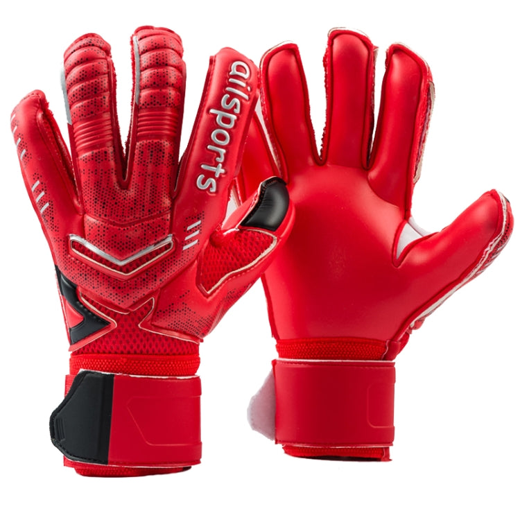 Ailsports ST5511 1 Paar Torwart-Handschuhe mit verdicktem Latex und Fingerschutz, 5, 6, 7, 8, 9, 10, 11
