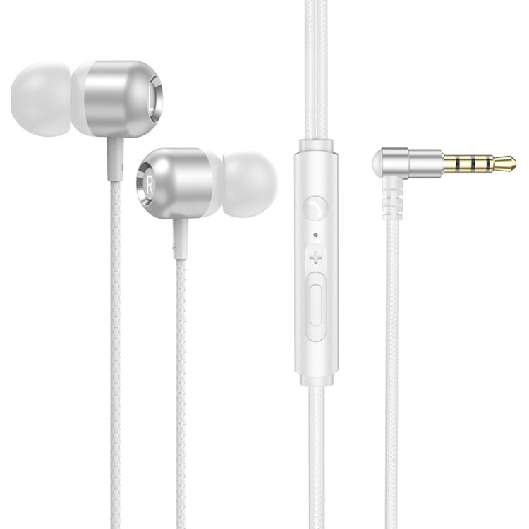 2 Stück TS6000 3,5mm Metall-Winkel In-Ear Kabelgebundener Kopfhörer mit Mikrofon, Weiß, Rot, Grün, Schwarz