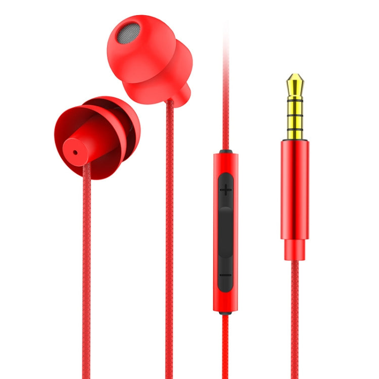 EN3900 3,5mm Stecker In-Ear Kabelgebundener Kopfhörer mit Mikrofon, Weiß, Rot, Schwarz