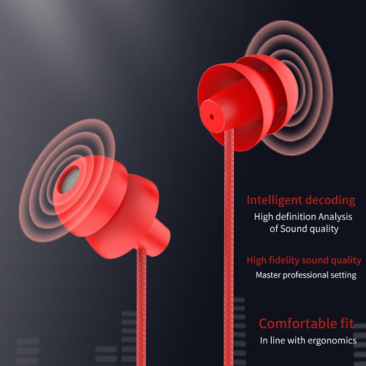 EN3900 3,5mm Stecker In-Ear Kabelgebundener Kopfhörer mit Mikrofon, Weiß, Rot, Schwarz