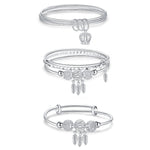 Damen Geschlossenes Massives Drei-Ringe-Armband, Größe: Z104 58mm, Z104 56mm, Z104 58mm, Z104 60mm, Z104 62mm, Z103 56mm, Z103 58mm, Z103 60mm, Z103 62mm, Z102 Vella Verstellbar