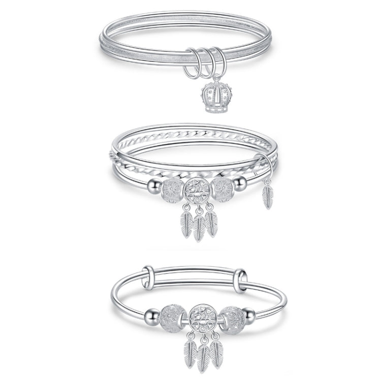 Damen Geschlossenes Massives Drei-Ringe-Armband, Größe: Z104 58mm, Z104 56mm, Z104 58mm, Z104 60mm, Z104 62mm, Z103 56mm, Z103 58mm, Z103 60mm, Z103 62mm, Z102 Vella Verstellbar