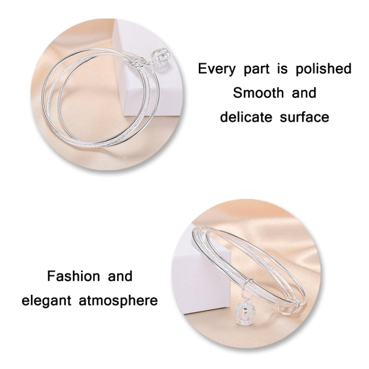 Damen Geschlossenes Massives Drei-Ringe-Armband, Größe: Z104 58mm, Z104 56mm, Z104 58mm, Z104 60mm, Z104 62mm, Z103 56mm, Z103 58mm, Z103 60mm, Z103 62mm, Z102 Vella Verstellbar