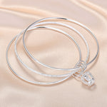 Damen Geschlossenes Massives Drei-Ringe-Armband, Größe: Z104 58mm, Z104 56mm, Z104 58mm, Z104 60mm, Z104 62mm, Z103 56mm, Z103 58mm, Z103 60mm, Z103 62mm, Z102 Vella Verstellbar