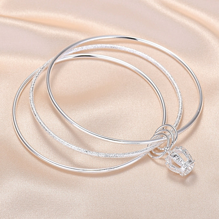 Damen Geschlossenes Massives Drei-Ringe-Armband, Größe: Z104 58mm, Z104 56mm, Z104 58mm, Z104 60mm, Z104 62mm, Z103 56mm, Z103 58mm, Z103 60mm, Z103 62mm, Z102 Vella Verstellbar