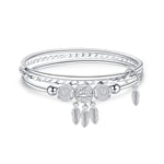 Damen Geschlossenes Massives Drei-Ringe-Armband, Größe: Z104 58mm, Z104 56mm, Z104 58mm, Z104 60mm, Z104 62mm, Z103 56mm, Z103 58mm, Z103 60mm, Z103 62mm, Z102 Vella Verstellbar