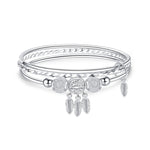 Damen Geschlossenes Massives Drei-Ringe-Armband, Größe: Z104 58mm, Z104 56mm, Z104 58mm, Z104 60mm, Z104 62mm, Z103 56mm, Z103 58mm, Z103 60mm, Z103 62mm, Z102 Vella Verstellbar