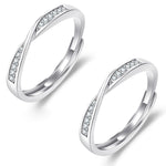 2 STK Q38 Paar Mobius Twist Offener Verstellbarer Ring, Für Damen