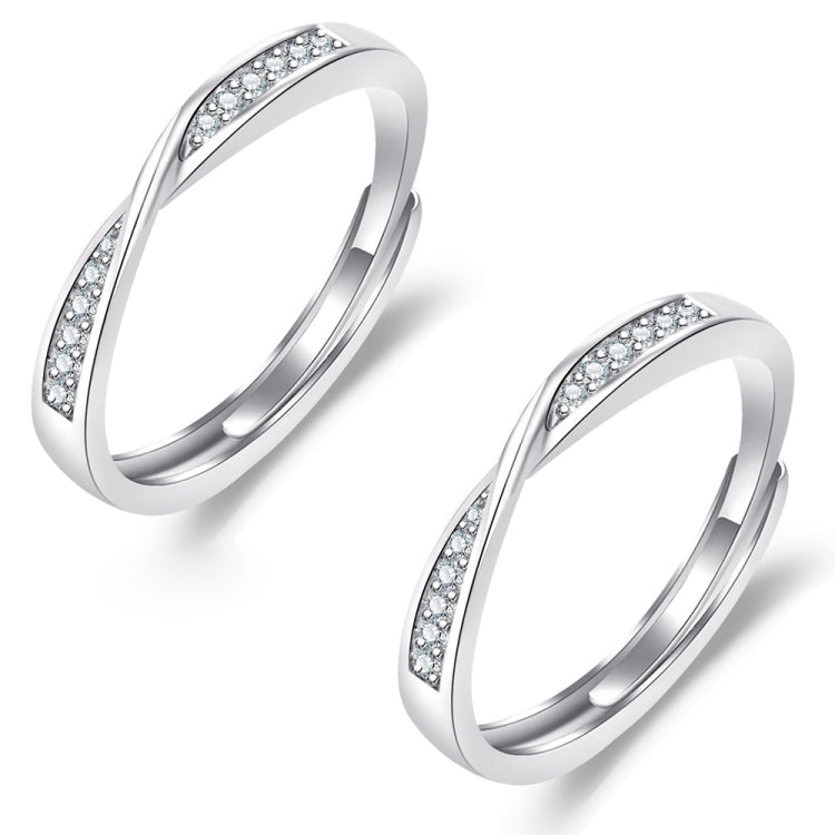 2 STK Q38 Paar Mobius Twist Offener Verstellbarer Ring, Für Damen