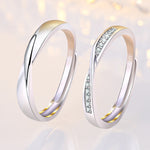 2 STK Q38 Paar Mobius Twist Offener Verstellbarer Ring, Für Damen