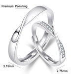 2 STK Q38 Paar Mobius Twist Offener Verstellbarer Ring, Für Damen