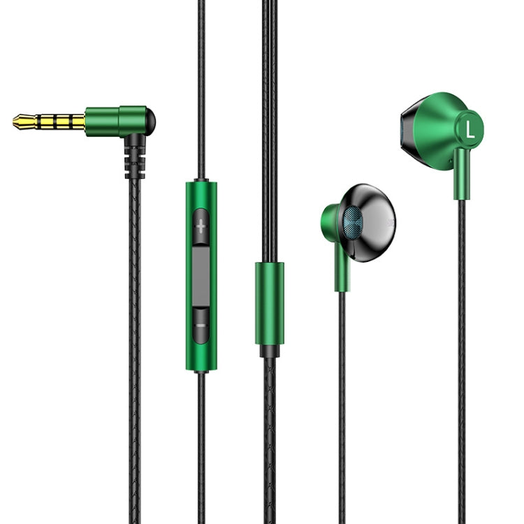 TS6800 3,5mm Metall-Winkel Geräuschunterdrückender Kabelgebundener Gaming-Kopfhörer, Rot, Grün, Schwarz, Silber-Grau