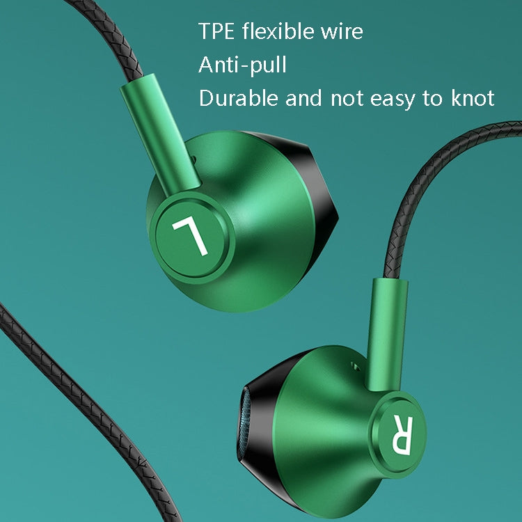TS6800 3,5mm Metall-Winkel Geräuschunterdrückender Kabelgebundener Gaming-Kopfhörer, Rot, Grün, Schwarz, Silber-Grau