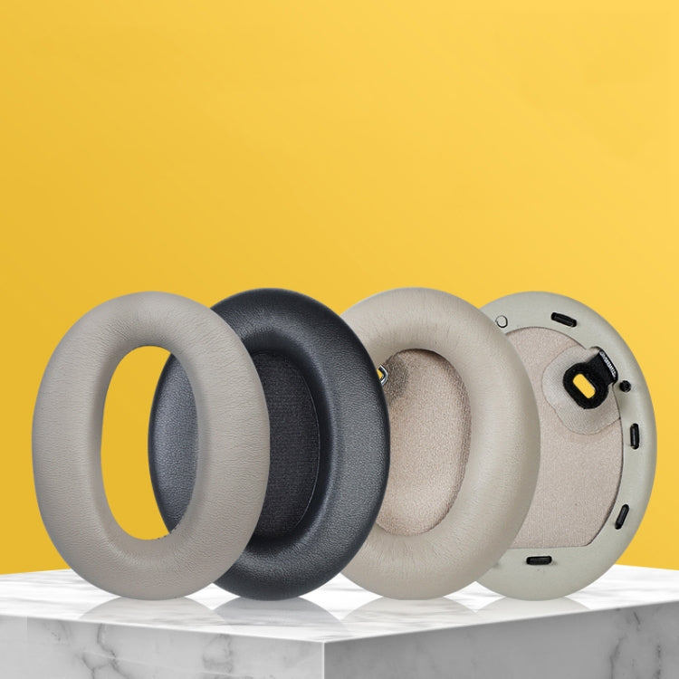 2 Stück PU-Leder-Ohrpolster für Sony WH-1000XM4, WH-1000XM4 (Schwarz ohne Schnalle), WH-1000XM4 (Schwarz + Schnalle), WH-1000XM4 (Grau + Schnalle), WH-1000XM4 (Champagner Gold + Schnalle), WH-1000XM4 (Blau + Schnalle)