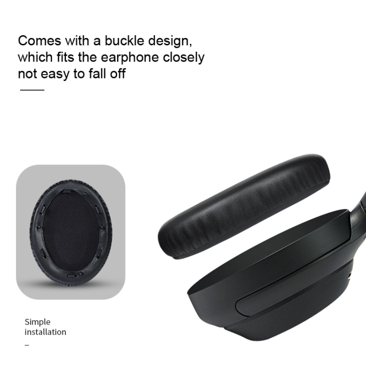 2 Stück PU-Leder-Ohrpolster für Sony WH-1000XM4, WH-1000XM4 (Schwarz ohne Schnalle), WH-1000XM4 (Schwarz + Schnalle), WH-1000XM4 (Grau + Schnalle), WH-1000XM4 (Champagner Gold + Schnalle), WH-1000XM4 (Blau + Schnalle)