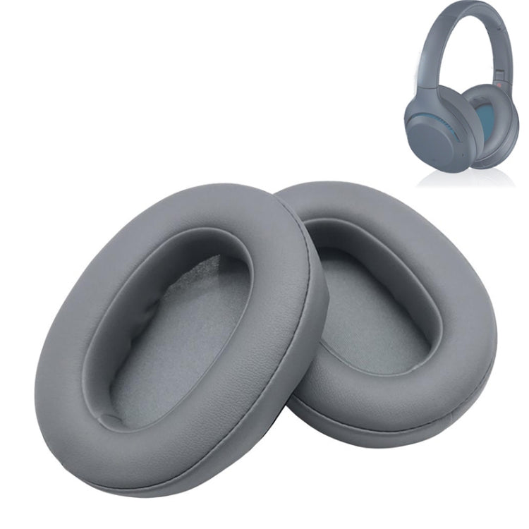 2 Stück Schwamm-Ohrpolster für SONY WH-XB900N Headset, Proteinleder-Grau, Original-Blau, Für SONY WH-XB900N (Proteinleder Schwarz)