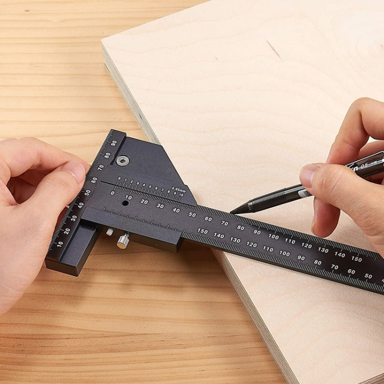 T072 Holzbearbeitung Multifunktionales Aluminiumlegierungs-Anreißlineal, T072