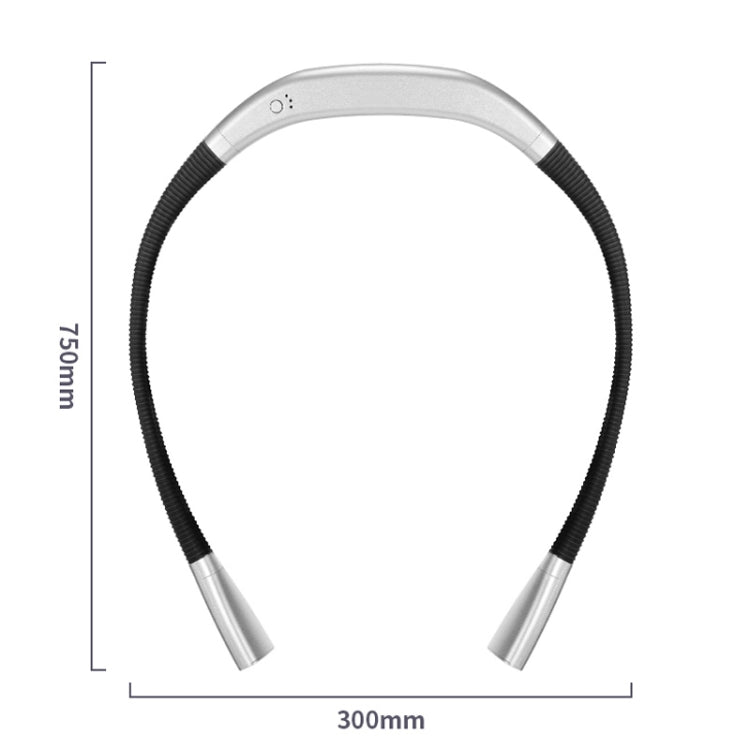LED Hängende Nackenlampe Universeller Schlauch Augenschutz Leselicht, Weltraumsilber, Elegantes Schwarz