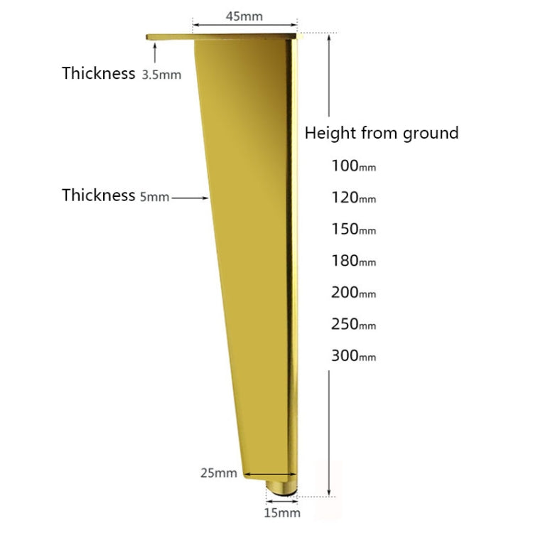 Verstellbare Möbelstandfüße komplett aus Aluminium, Höhe: 8cm, 10cm, 12cm, 15cm, 18cm, 20cm, 23cm, 25cm, 27cm, 30cm, 33cm, 35cm