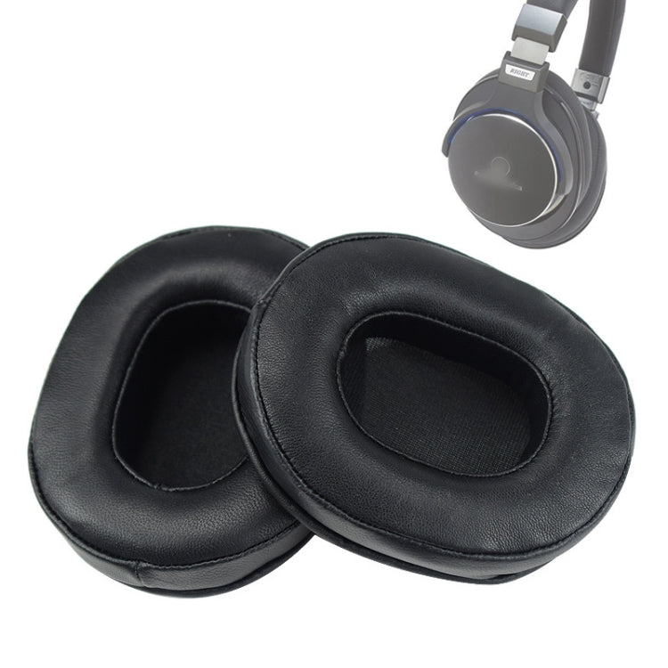 2 Stück Schwamm-Ohrpolster für Audio-Technica ATH-M50 / M40 / M50X / MSR7, Schafsleder-Schwarz, Ziegenleder-Braun, Schafsleder-Khaki, Ziegenleder-Schwarz