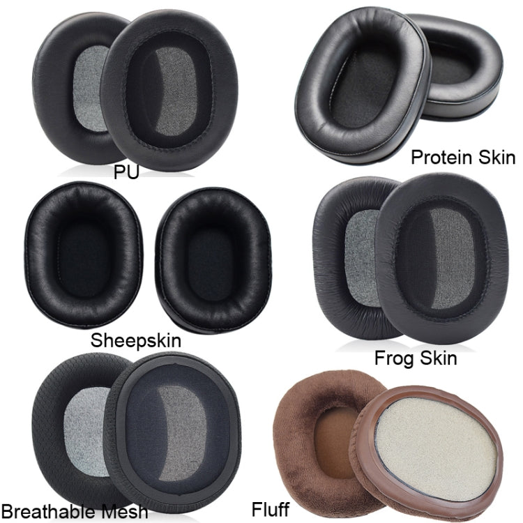 1 Paar Headset-Ohrpolster für Audio-Technica ATH-M50X/M30X/M40X/M20X, Spezifikation:, Schwarz-Flausch, Braun-Flausch, Schwarz-Proteinhaut, Braun-Proteinhaut, Schwarz-Netz, Schwarz-Eisgel, Braun-Dickes Lammfell