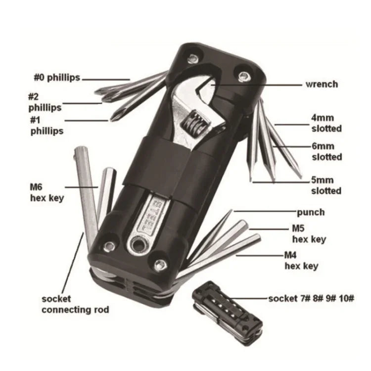 KT-02 16-in-1 Outdoor-Camping-Multifunktions-Überlebenswerkzeug