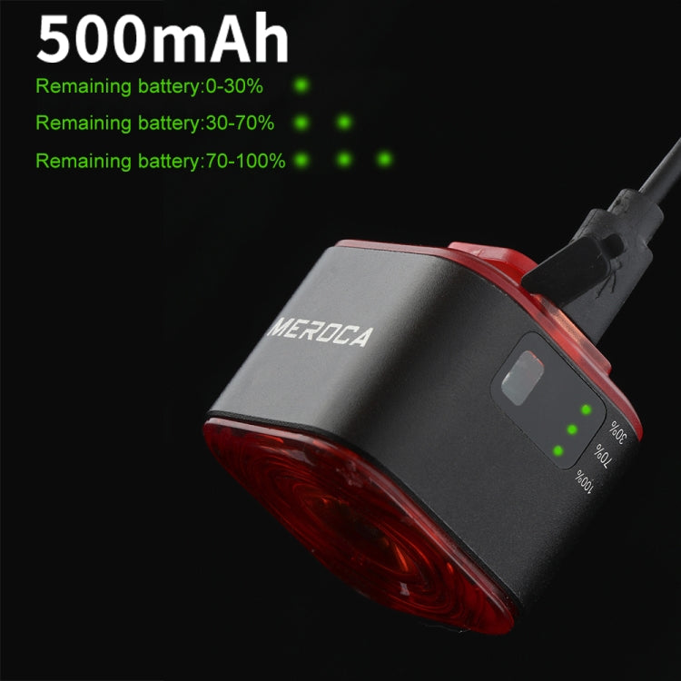 MEROCA XC02 Smart lichtempfindliches Brems-Induktionsrücklicht, Polsterbefestigung, Rohrbefestigung