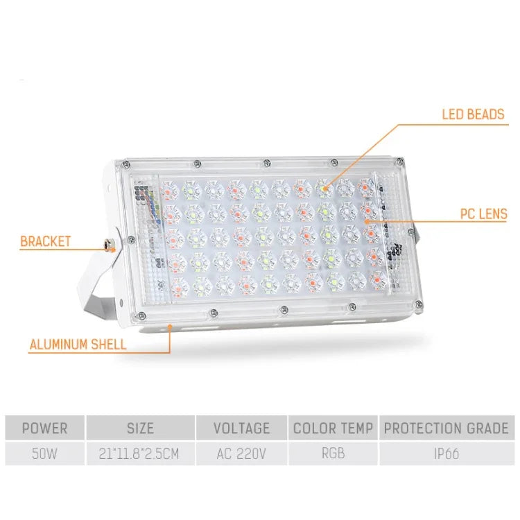 50W LED RGB wasserdichter ultraleichter Außenstrahler mit Fernbedienung