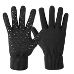 1 Paar dicke, gestrickte Touchscreen-Handschuhe aus Samt, Einheitsgröße