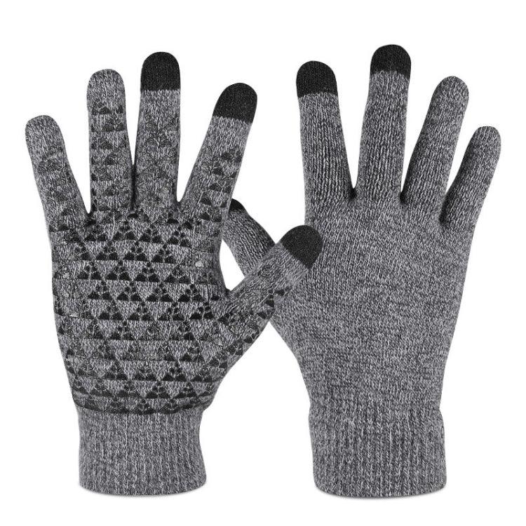1 Paar dicke, gestrickte Touchscreen-Handschuhe aus Samt, Einheitsgröße