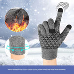 1 Paar dicke, gestrickte Touchscreen-Handschuhe aus Samt, Einheitsgröße