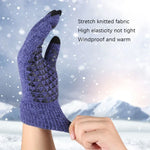 1 Paar dicke, gestrickte Touchscreen-Handschuhe aus Samt, Einheitsgröße