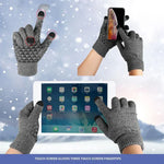 1 Paar dicke, gestrickte Touchscreen-Handschuhe aus Samt, Einheitsgröße
