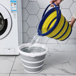 Tragbarer faltbarer Silikoneimer für Zuhause und Outdoor, Grau 10 Liter