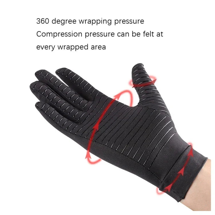 Kupferfaser-Druck-Sport-Fitness-Antirutschhandschuhe, Größe:, S, M, L
