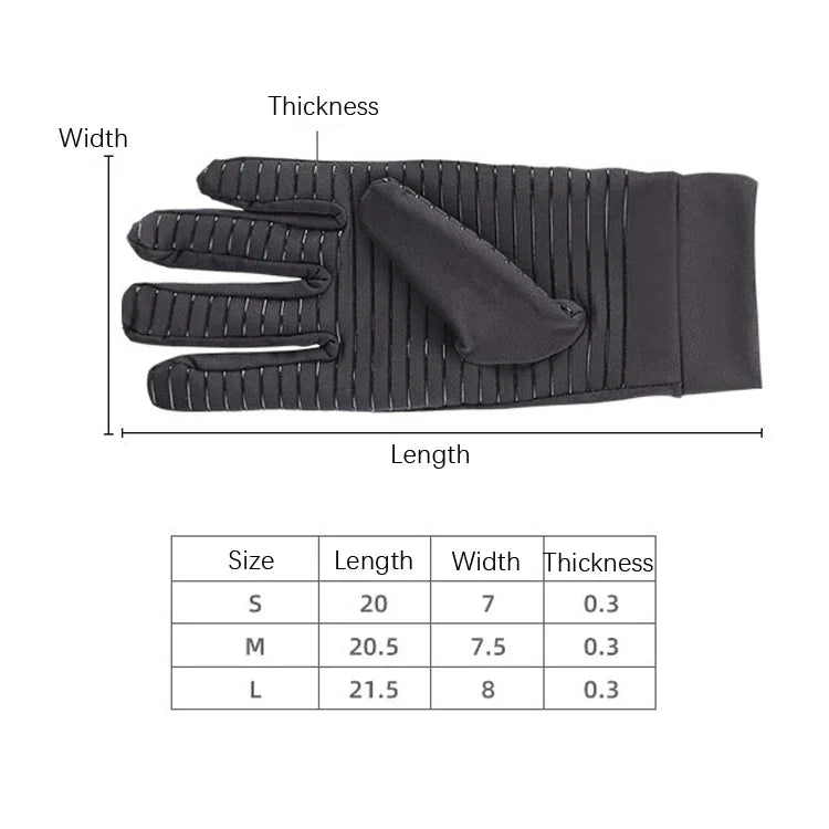 Kupferfaser-Druck-Sport-Fitness-Antirutschhandschuhe, Größe:, S, M, L