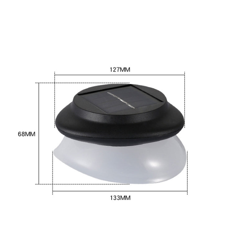 Punch-free Fliegende Untertasse Solarleuchte Außen Garten Dekoration Wandlampe, Schwarz Gehäuse+Weißes Licht, Schwarz Gehäuse+Warmes Licht