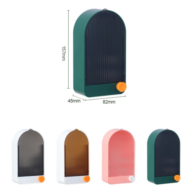 Wandmontierter Seifenhalter mit Deckel für Zuhause, Badezimmer, Weiß Grau, Weiß Orange, Pink Weiß, Grün Grau