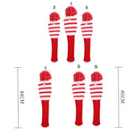 3 Stück/Set Golf Holzschläger gestrickte Abdeckung, 3 Stück Rot, 3 Stück Schwarz