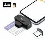 Rocketek CSCR3 Smart CAC Kartenleser Typ-C Bank Steuererklärung SIM-Karten/IC-Karten ID-Kartenleser