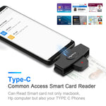Rocketek CSCR3 Smart CAC Kartenleser Typ-C Bank Steuererklärung SIM-Karten/IC-Karten ID-Kartenleser