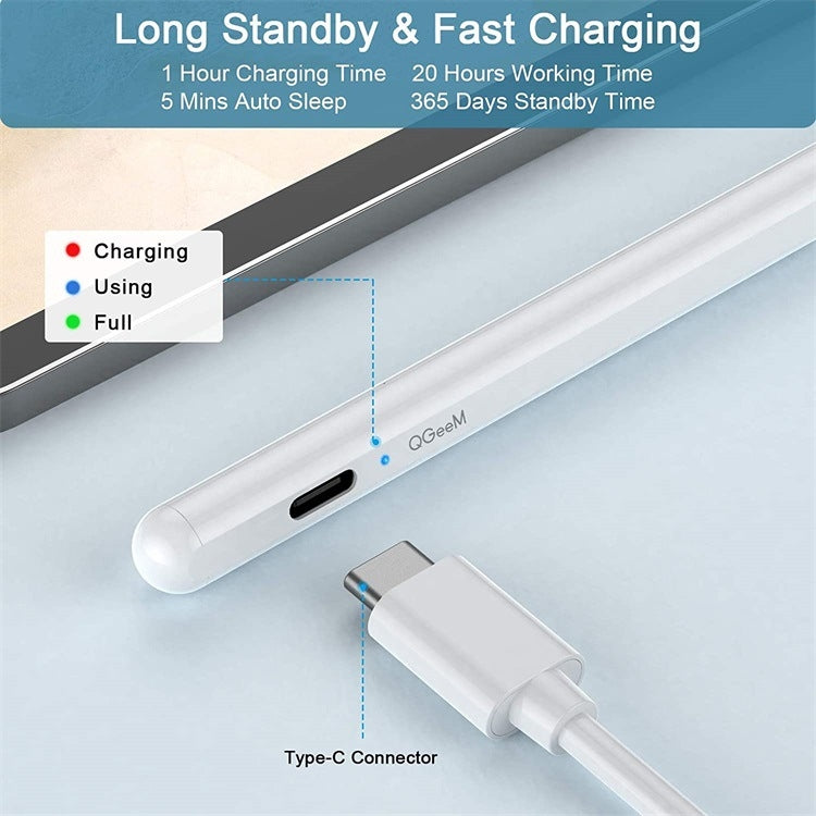 QGeeM ID706 Anti-Fehlberührungs Wiederaufladbarer Aktiver Stylus für iPad