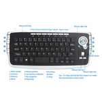 MY-10 2,4 GHz 78 Tasten 1200 DPI Mini-Funk-Trackball-Tastatur und kabelloses Maus-Set