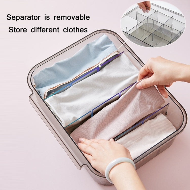 Haushalts-Kleiderschrank-Schubladen-Aufbewahrungsbox für Unterwäsche und Socken, mit Unterteilung (Transparent Grau), ohne Unterteilung (Transparent Grau), mit Unterteilung (Transparent), ohne Unterteilung (Transparent)