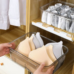 Haushalts-Kleiderschrank-Schubladen-Aufbewahrungsbox für Unterwäsche und Socken, mit Unterteilung (Transparent Grau), ohne Unterteilung (Transparent Grau), mit Unterteilung (Transparent), ohne Unterteilung (Transparent)