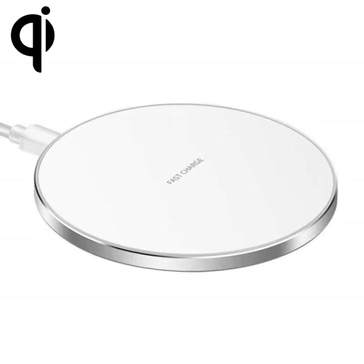 15W Metall runder kabelloser Smart-Schnelllader, Schwarz + schwarze Oberfläche, Silber + weiße Oberfläche, Rot + schwarze Oberfläche, Gold + weiße Oberfläche, Spiegel Schwarz, Spiegel Weiß