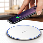 15W Metall runder kabelloser Smart-Schnelllader, Schwarz + schwarze Oberfläche, Silber + weiße Oberfläche, Rot + schwarze Oberfläche, Gold + weiße Oberfläche, Spiegel Schwarz, Spiegel Weiß